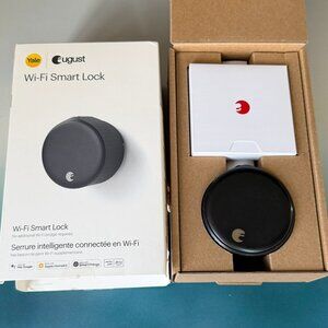 August Home 4th Gen Matte Black Wi-Fi Smart Door Lock, No Batteries Included